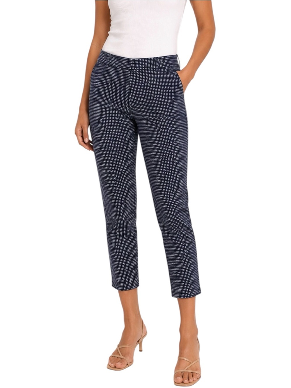 AMANDA & CHELSEA Blue Cropped Skinny Pants US 6 Small Petite